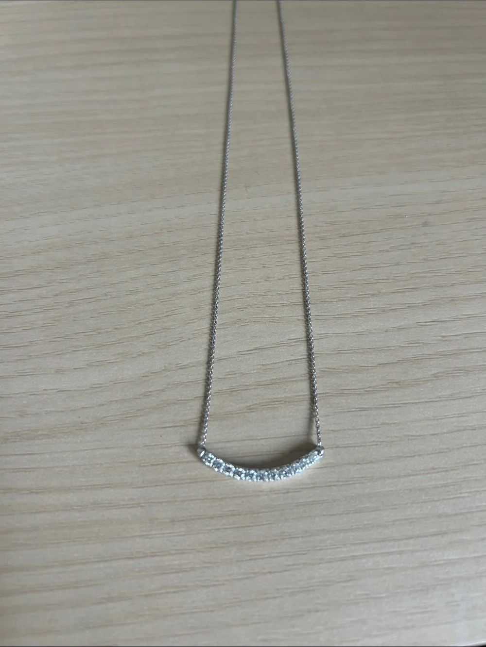 Macy’s Crystal Crescent Bar Necklace - perfect condition